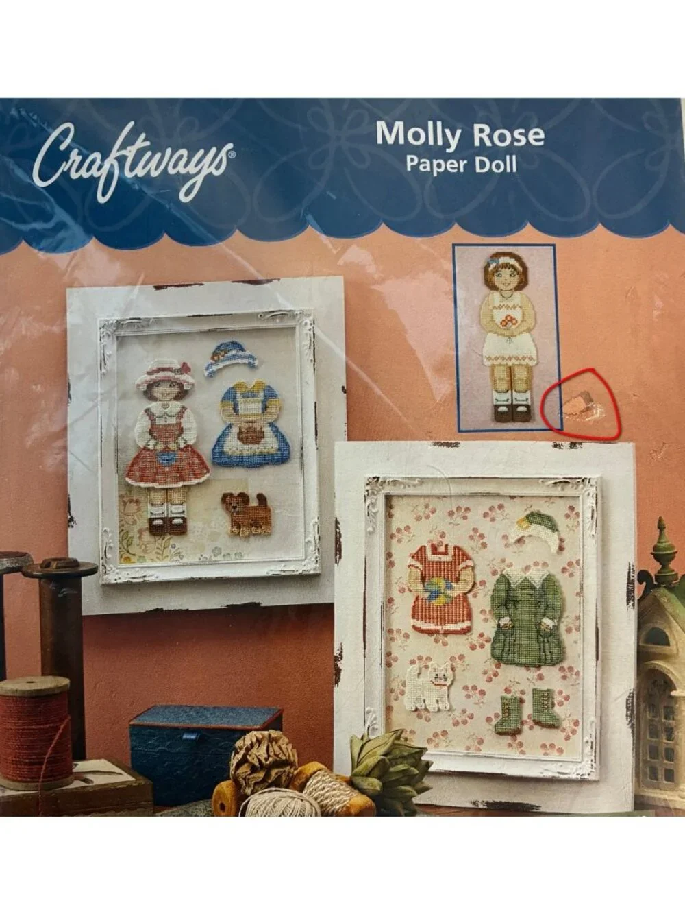 Craftways Molly Rose Paper Doll Plastic Canvas Kit #270921 Complete 7” Tall 2015